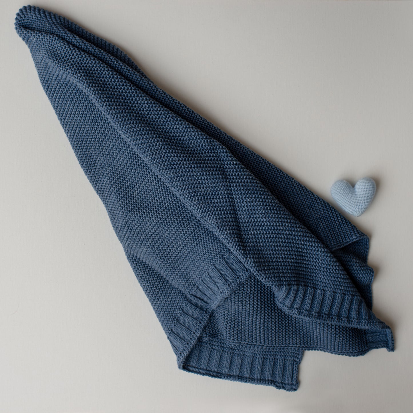 Manta Tricô Ninho Azul Jeans