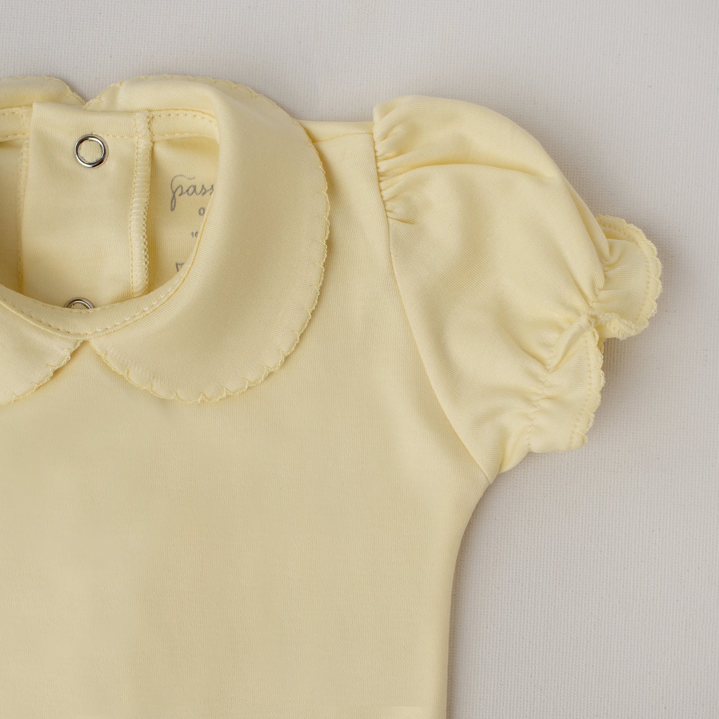 Body Garça Manga Curta Amarelo