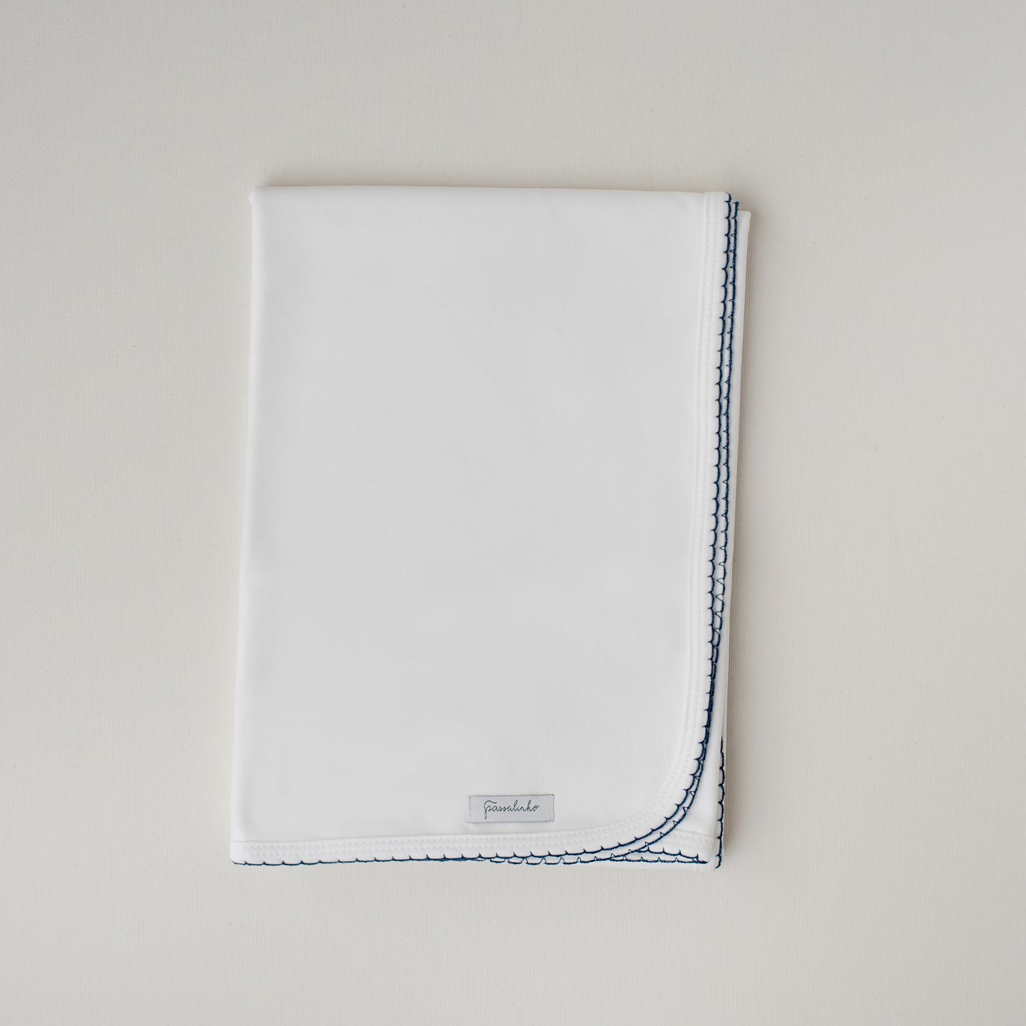 Manta Dupla Pluma de Algodão Detalhe Marinho