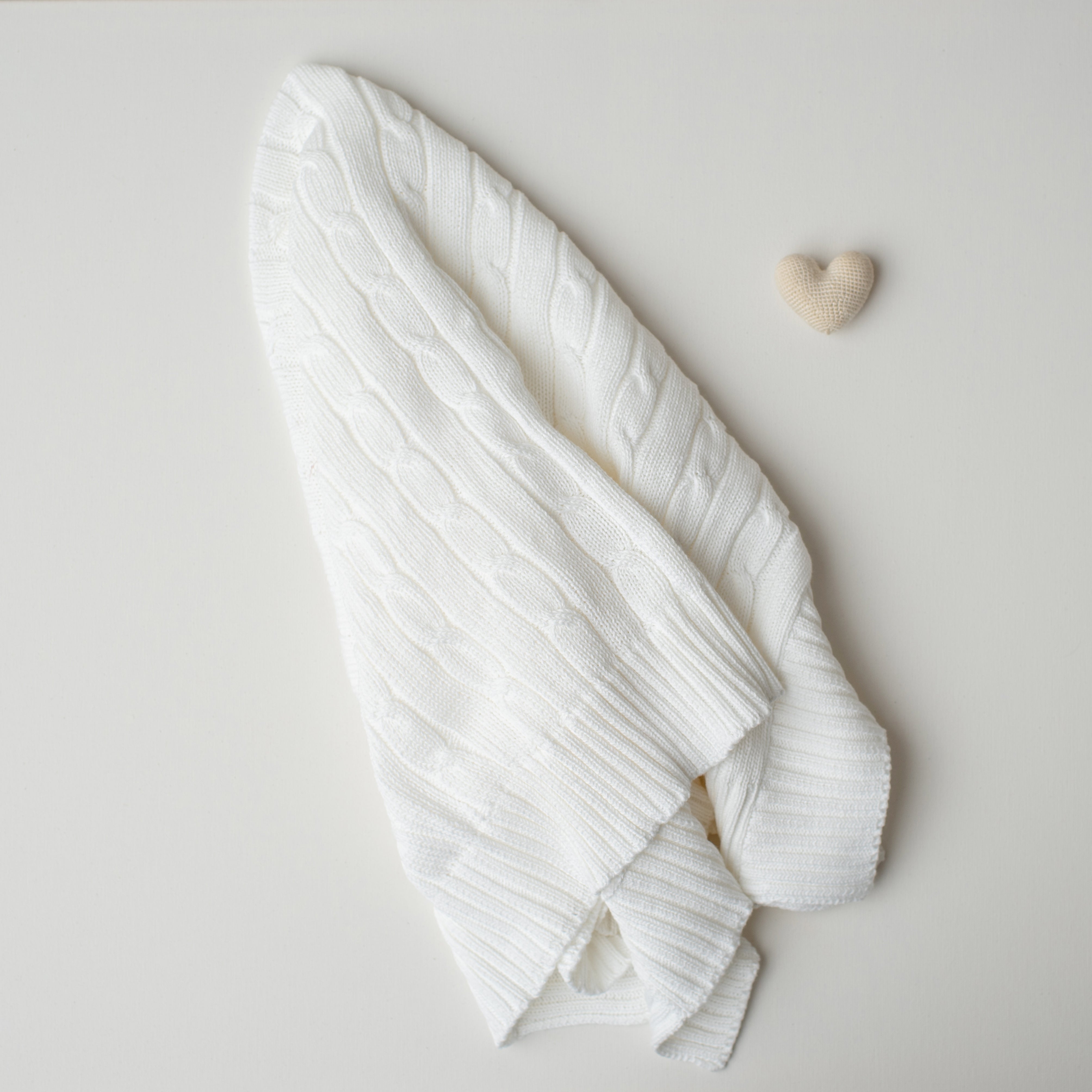 Manta Tricô Trança Branca