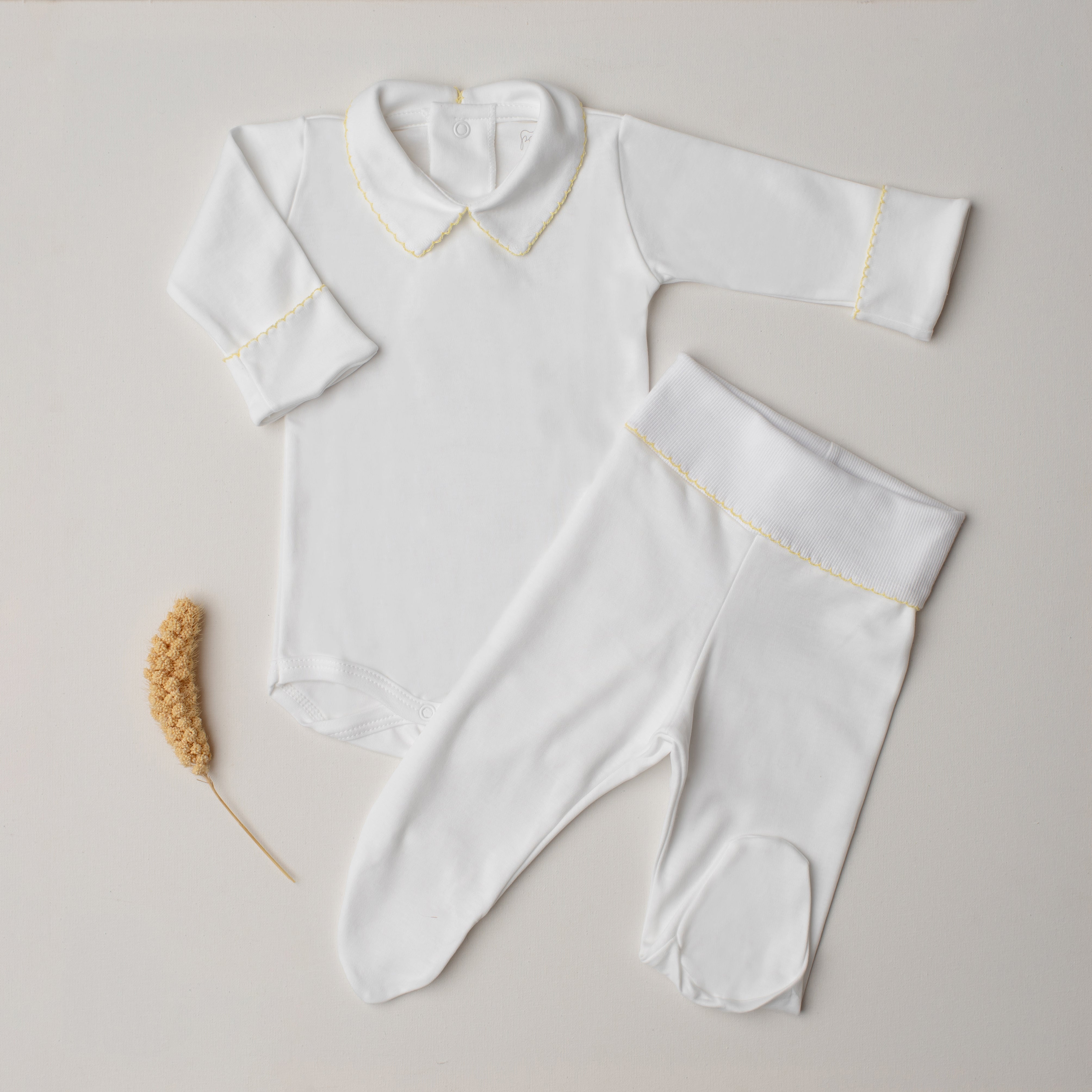 Conjunto Body Quero-Quero + Culote Yoga Amarelo