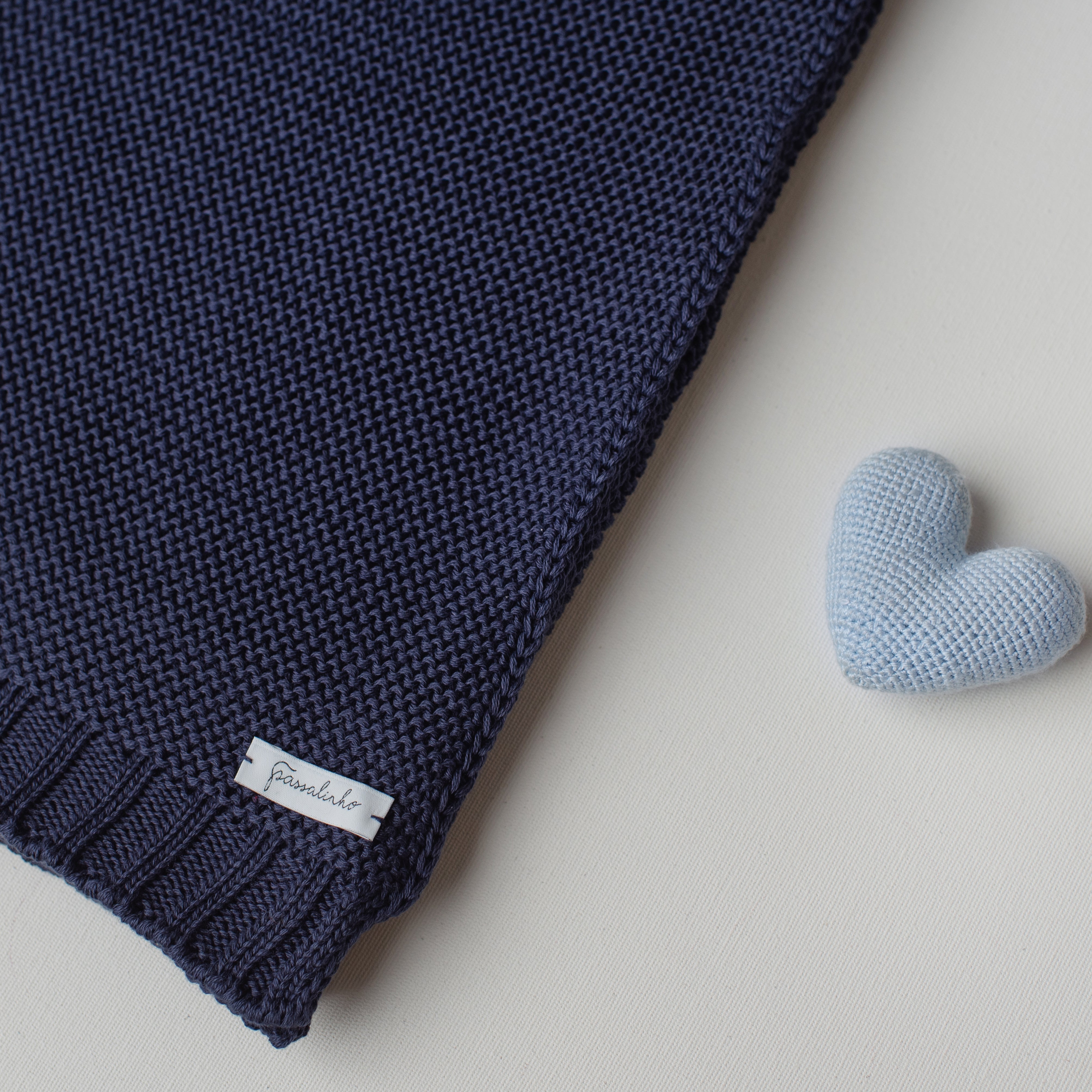 Manta Tricô Ninho Marinho