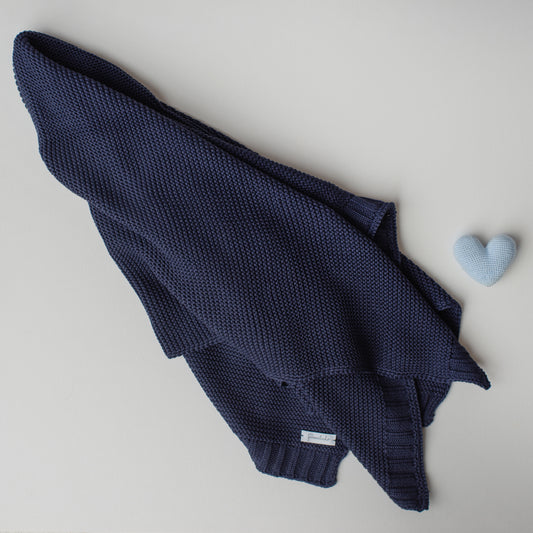 Manta Tricô Ninho Marinho