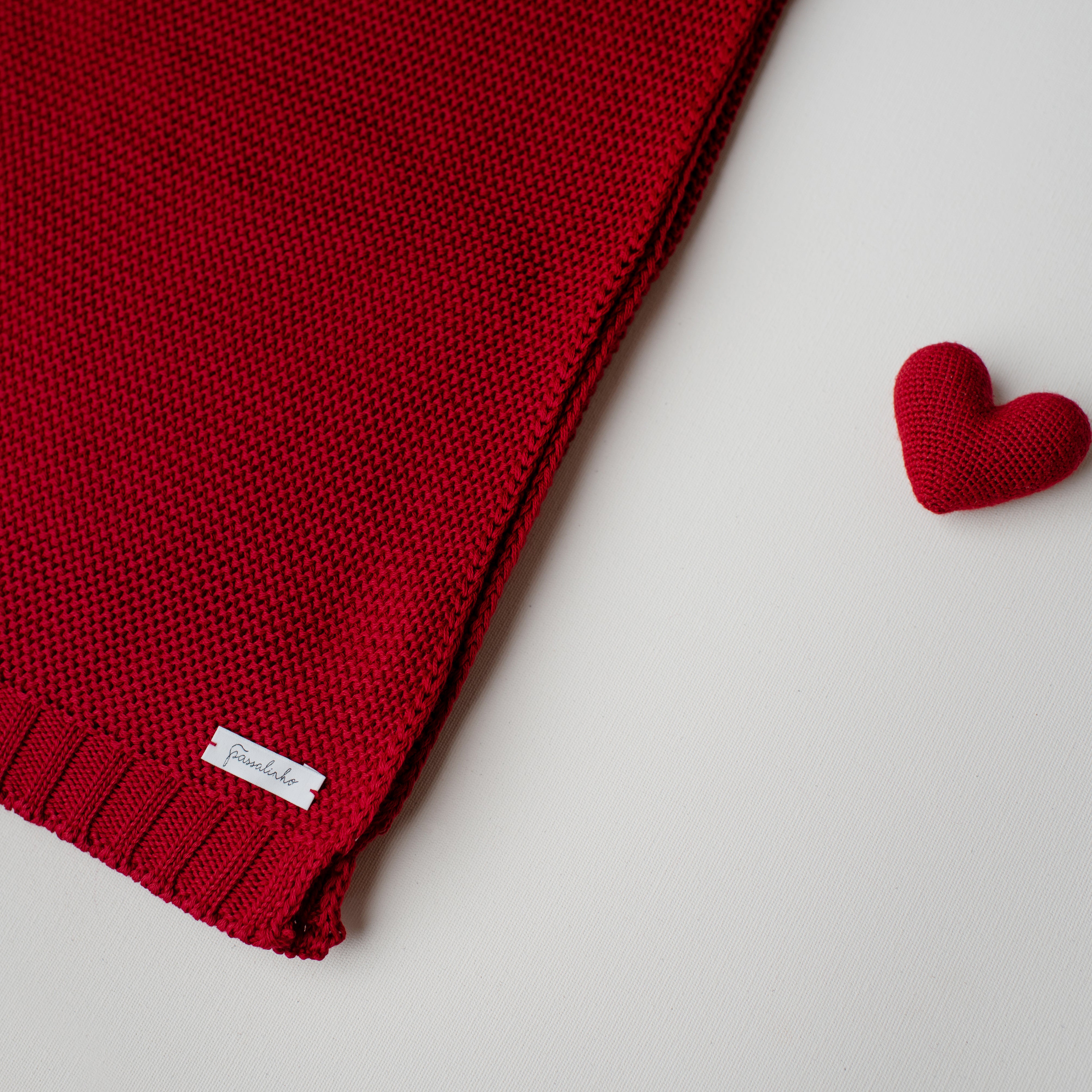 Manta Tricô Ninho Vermelha