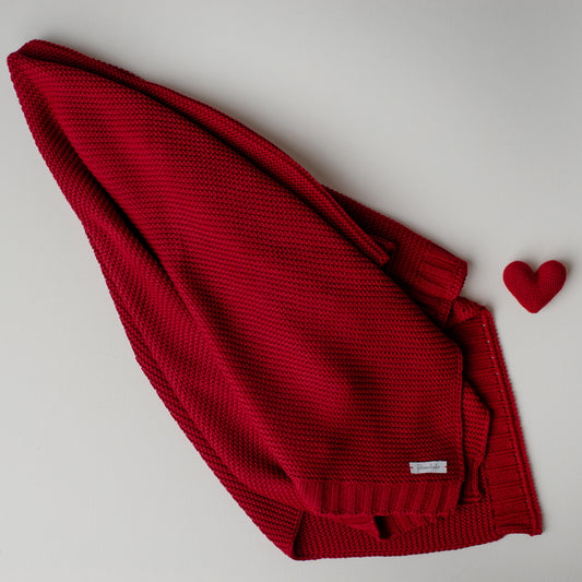 Manta Tricô Ninho Vermelha