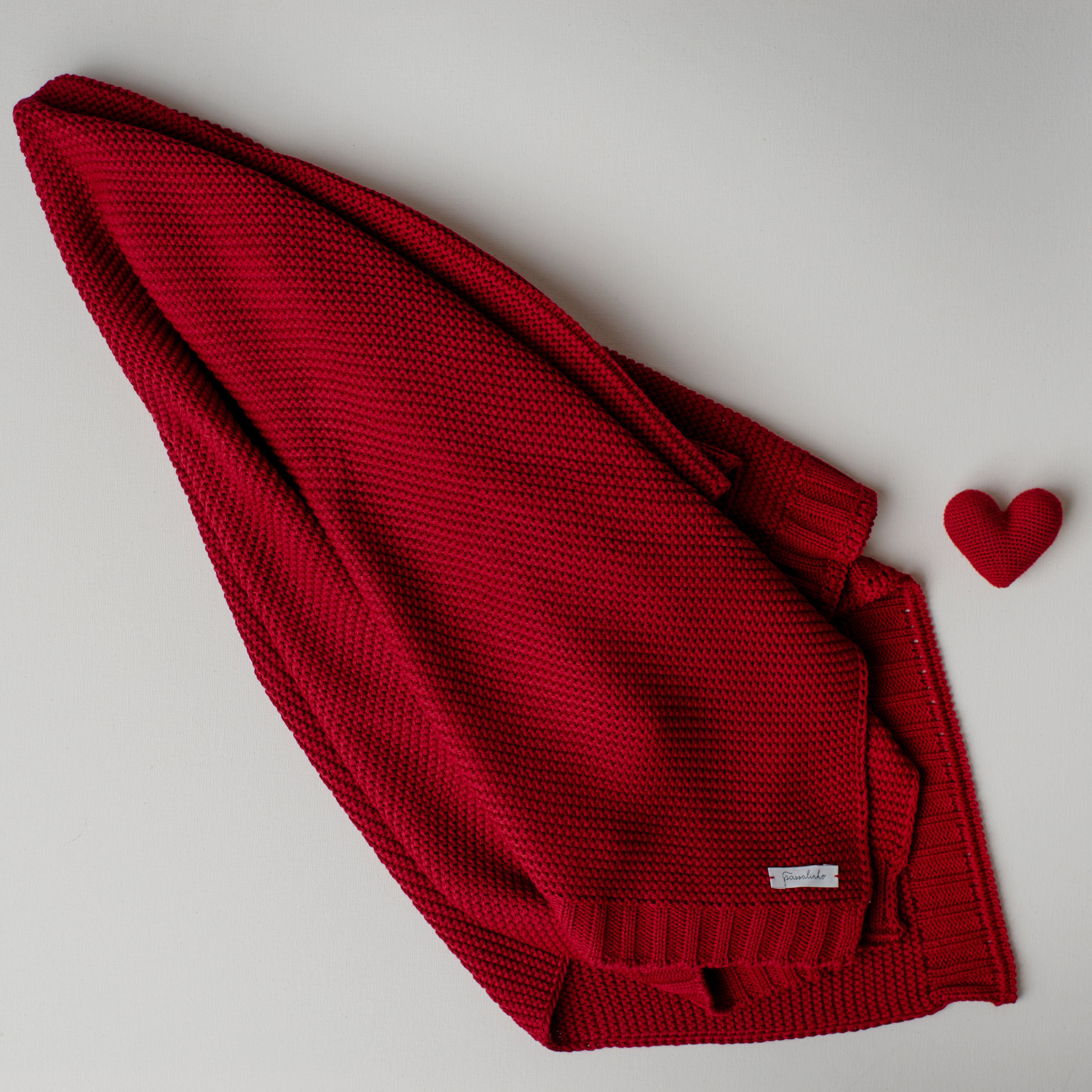 Manta Tricô Ninho Vermelha