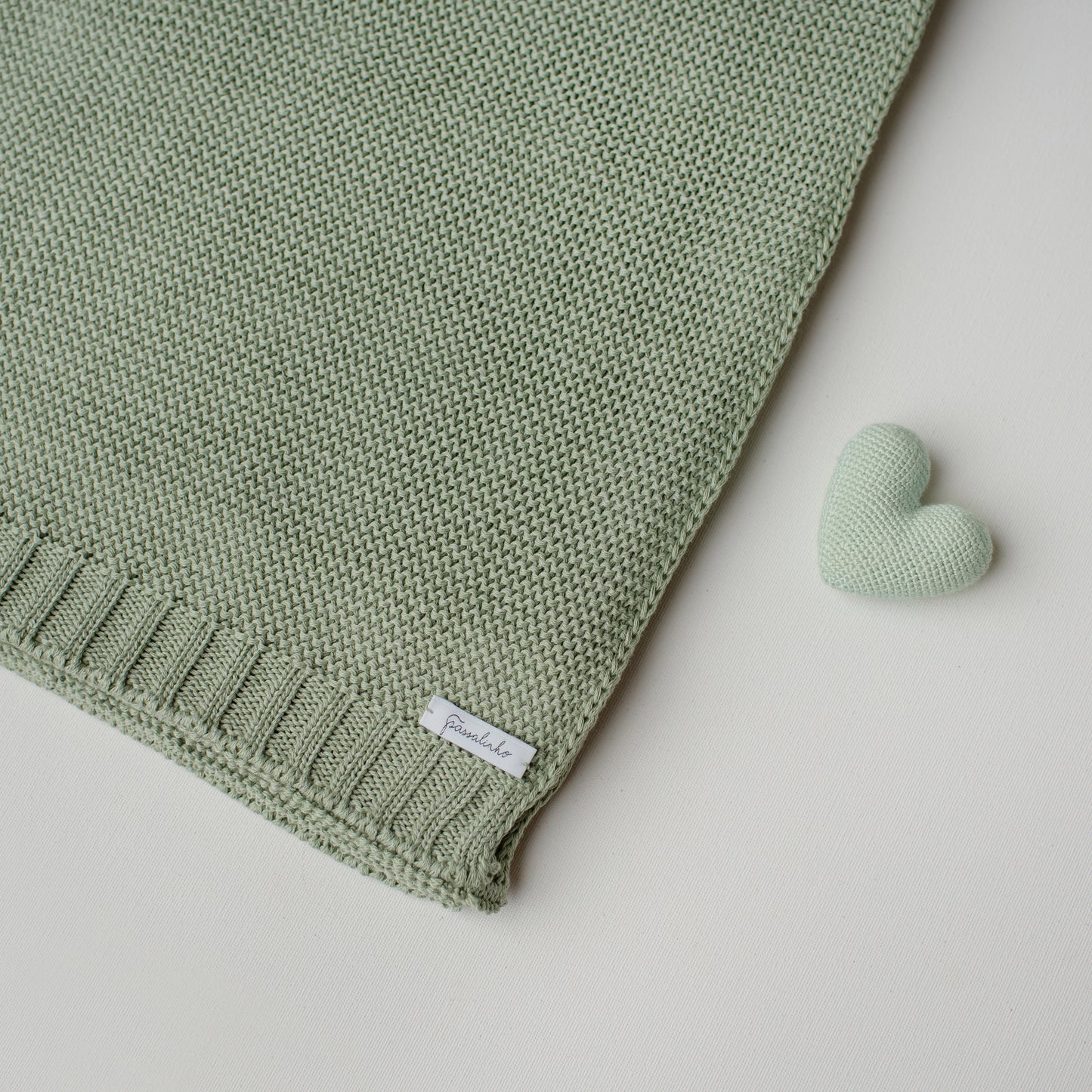 Manta Tricô Ninho Verde