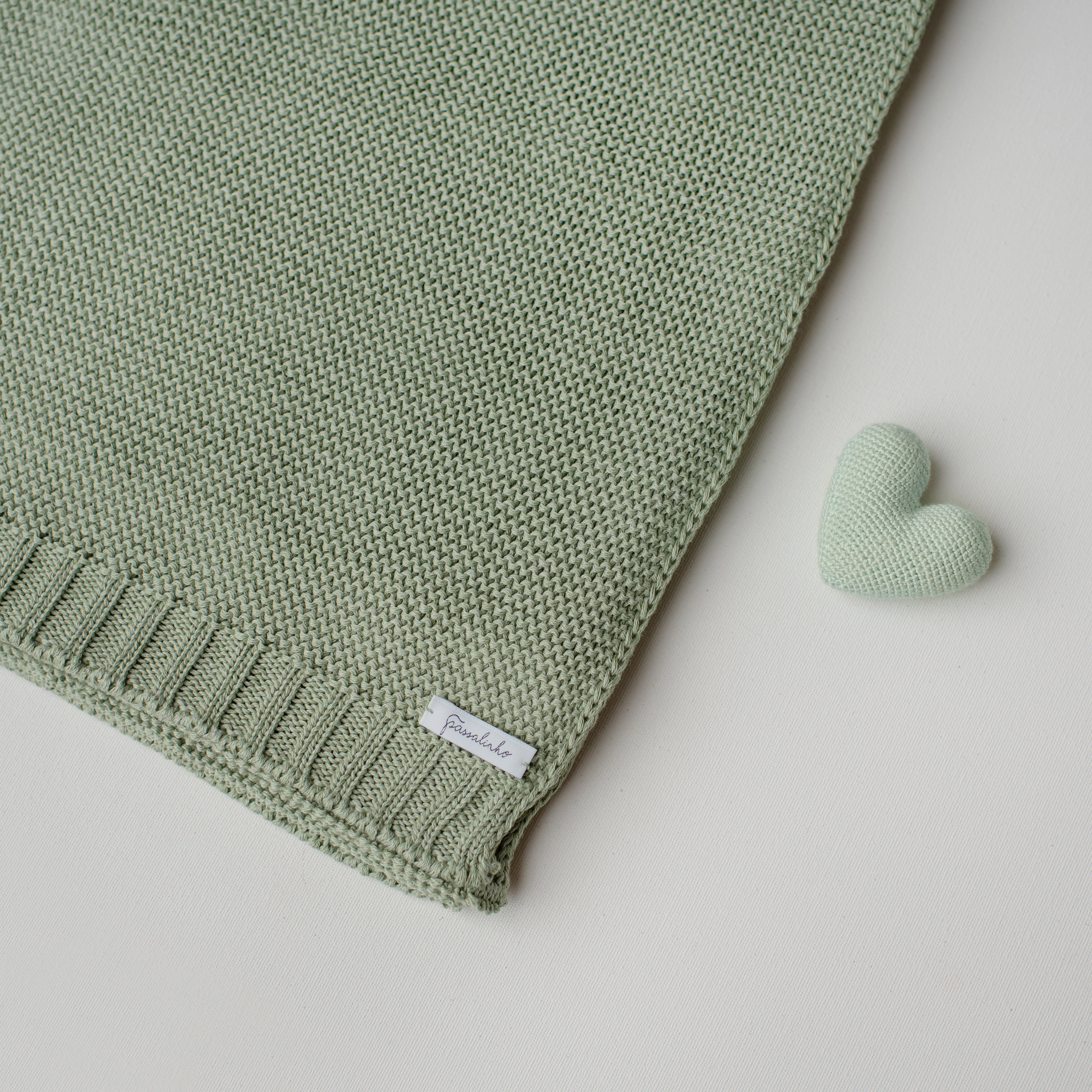 Manta Tricô Ninho Verde