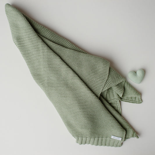 Manta Tricô Ninho Verde