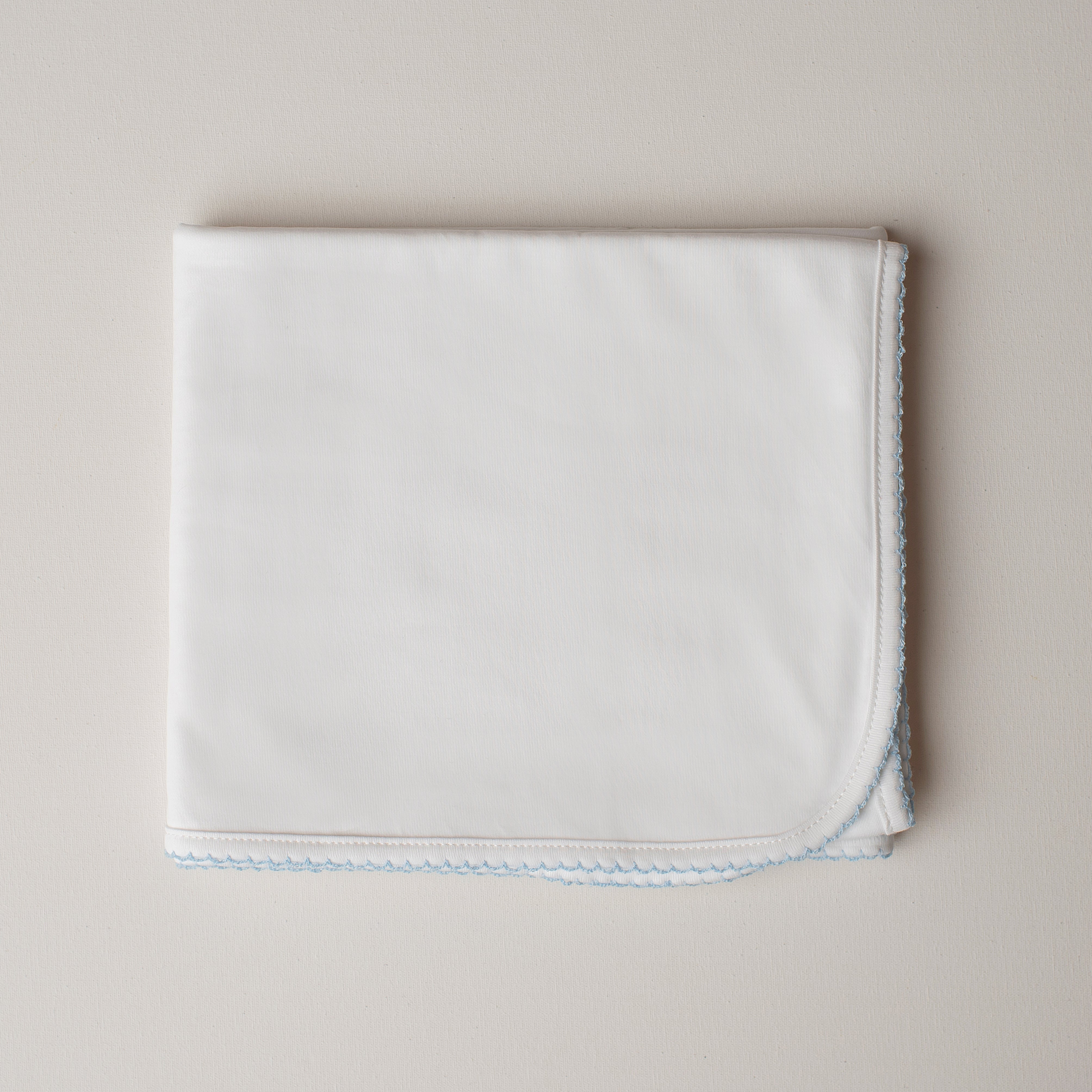 Manta Dupla Pluma de Algodão Detalhe Azul Claro