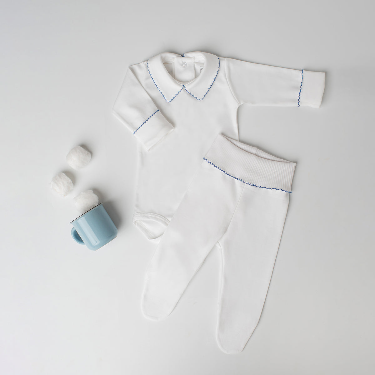 Saída de Maternidade Com Manta Mergulhão Azul