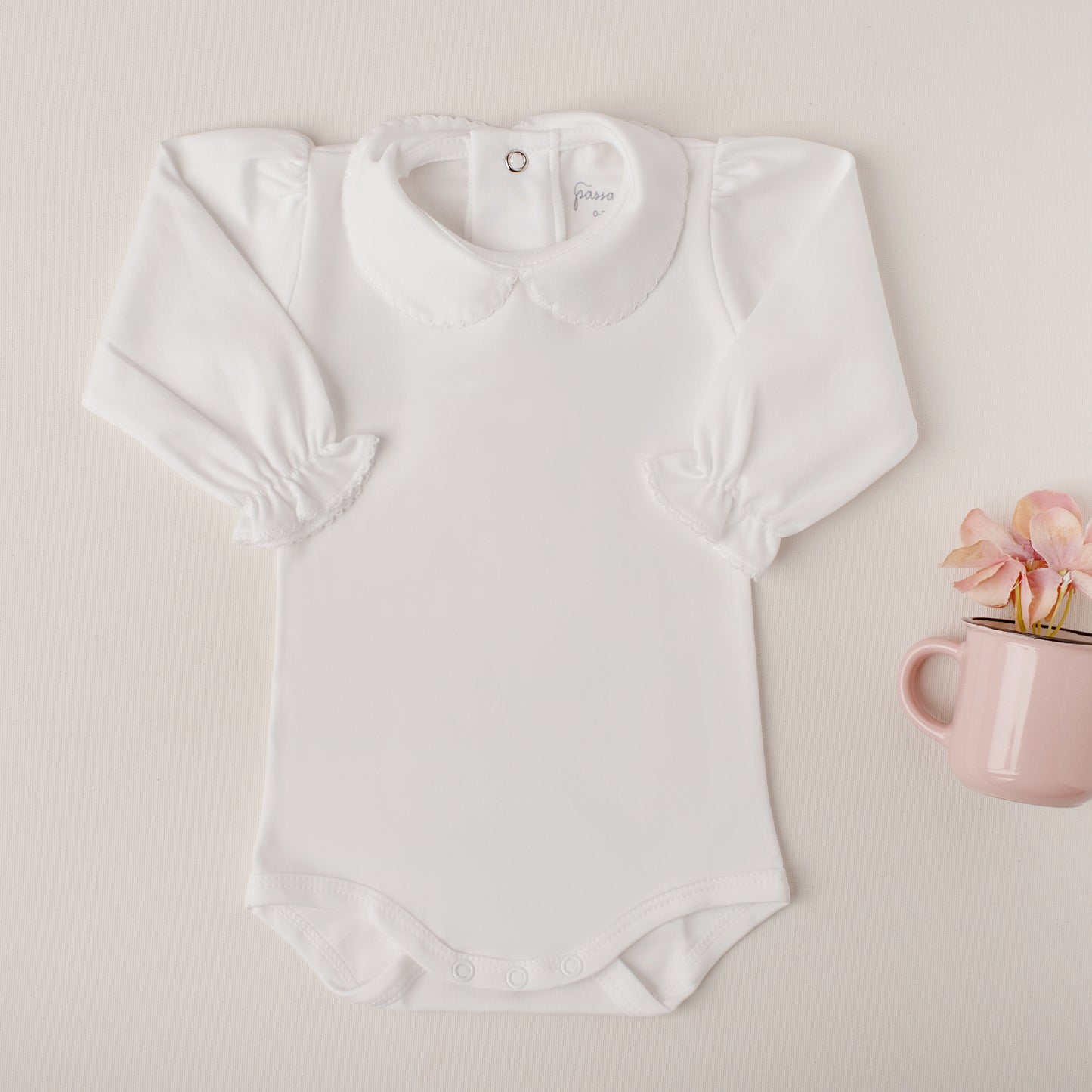 Body Garça Manga Longa Branco