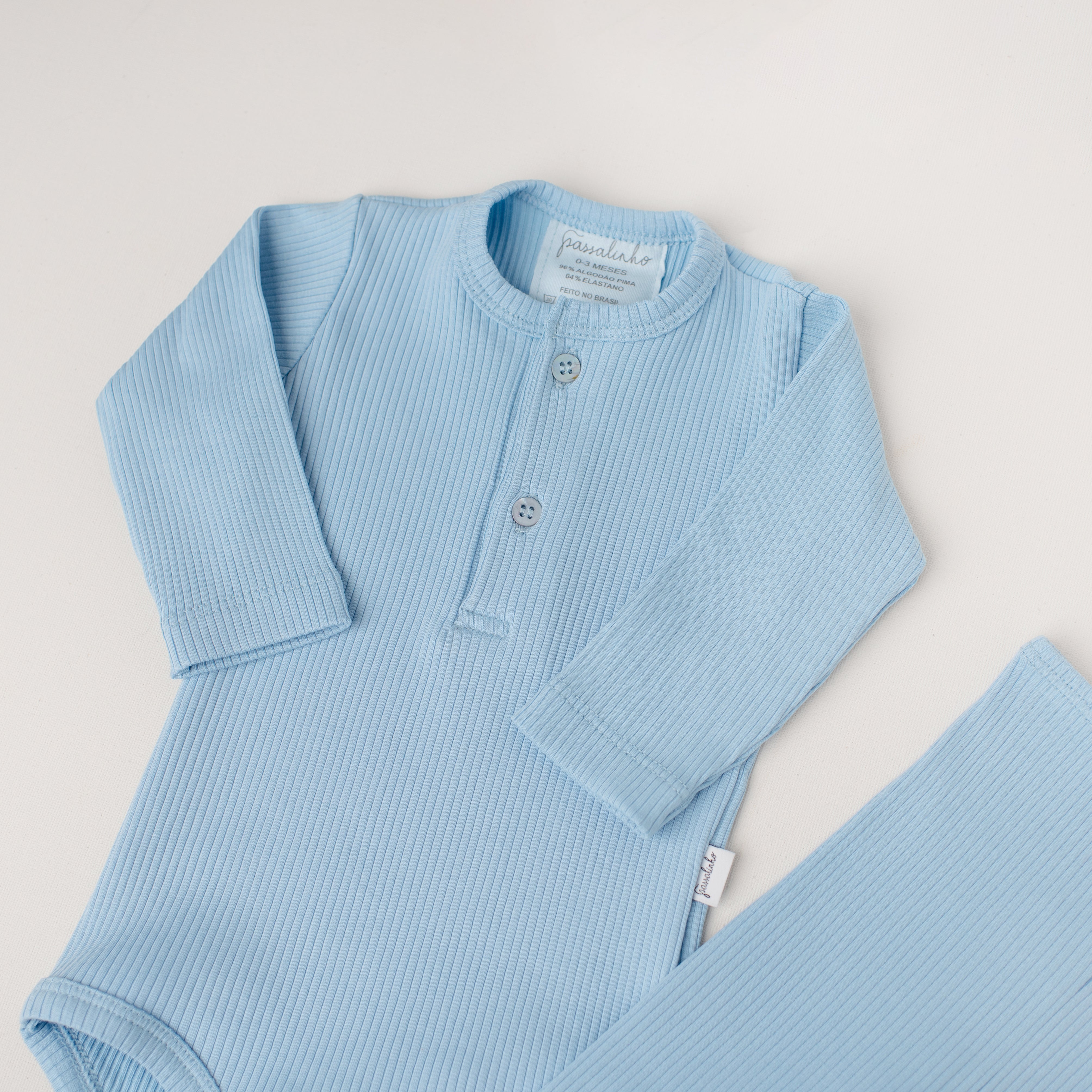 Conjunto Pavão Canelado Azul
