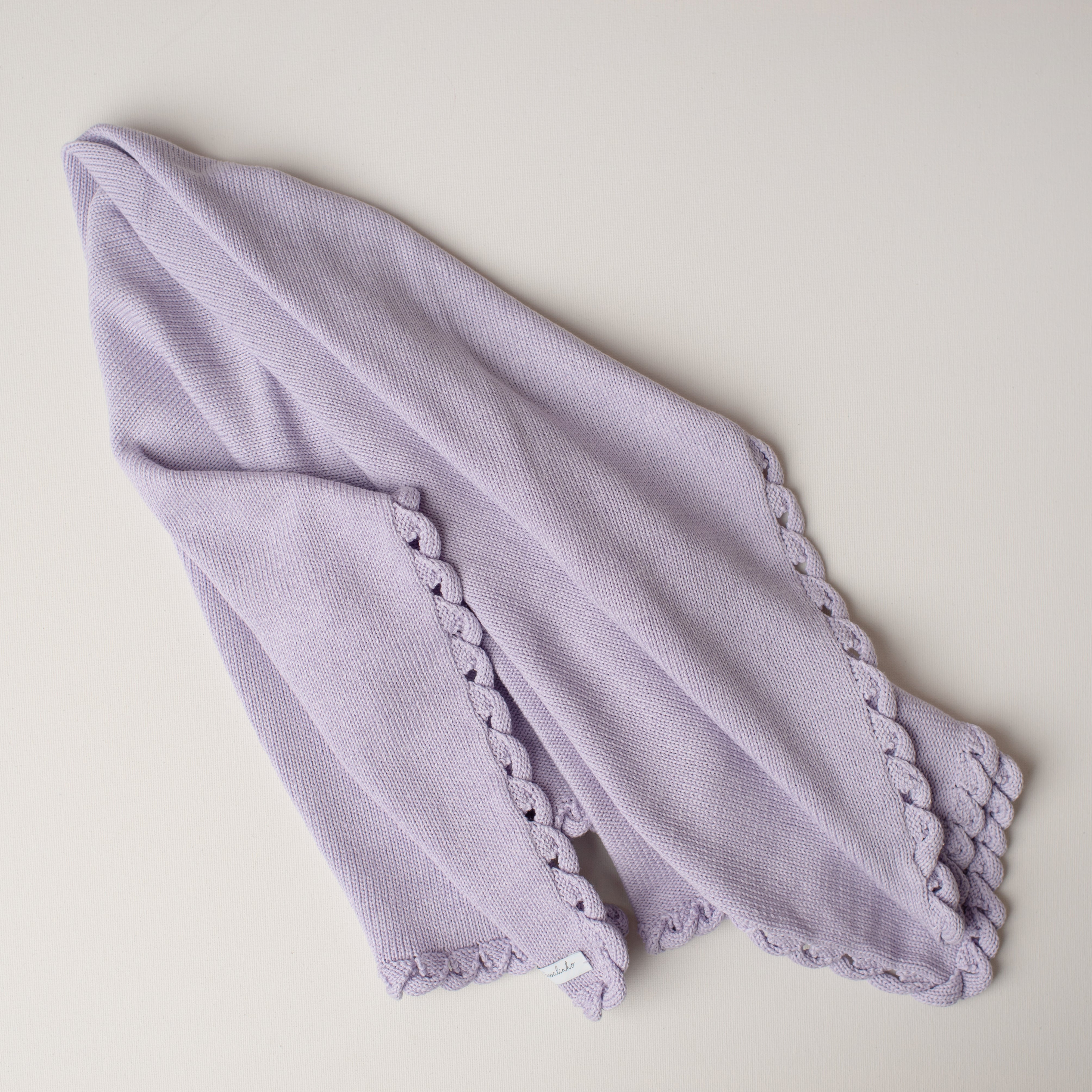 Manta Tricô Ondas Lilás