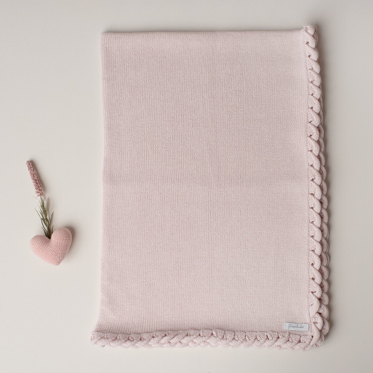 Manta Tricô Ondas Rosa