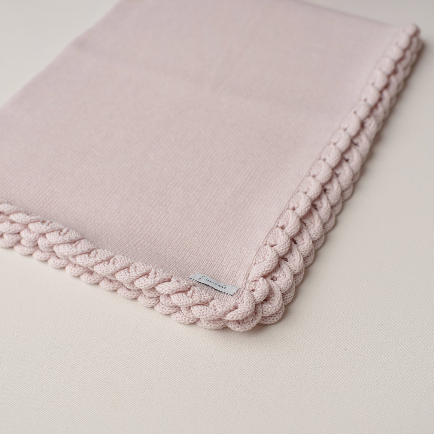 Manta Tricô Ondas Rosa