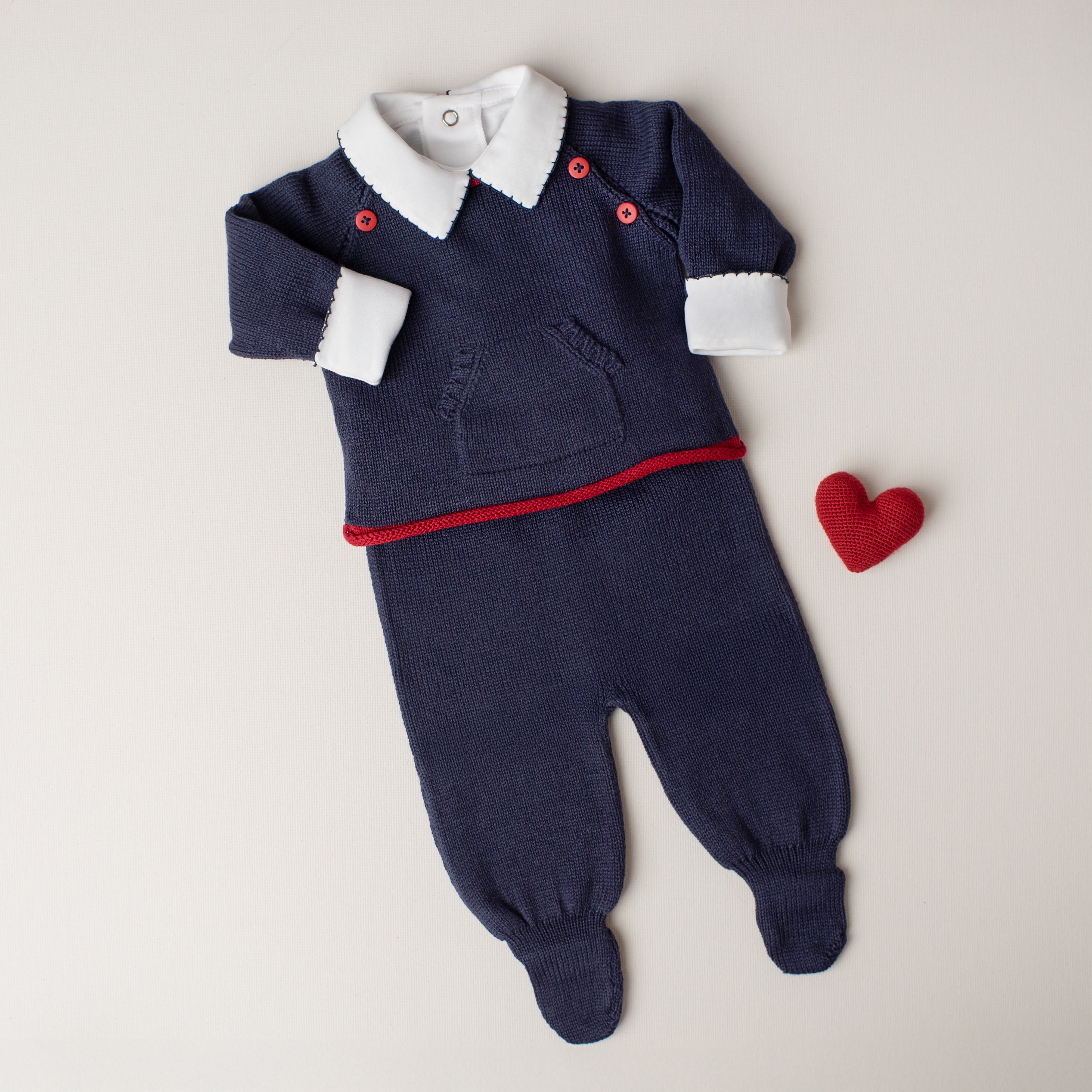Saída de Maternidade Bem-Te-Vi Marinho + Vermelho